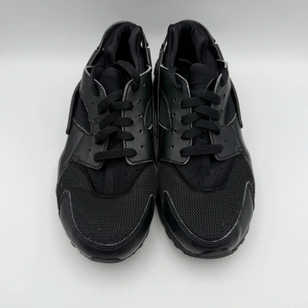 Nike Huarache‎ Run Sneakers All Black Athletic Shoes Youth Size 6.5Y